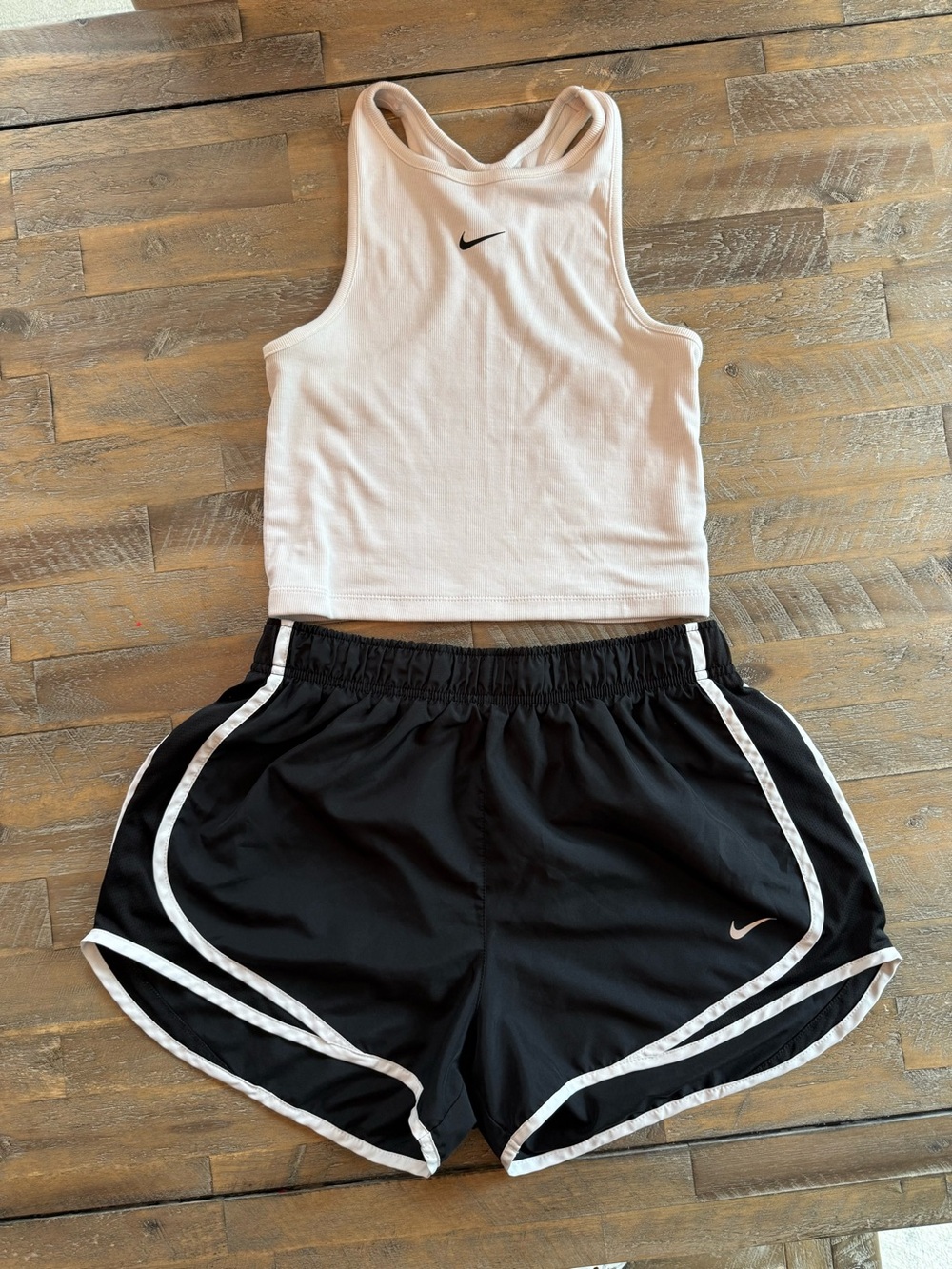 Nike Black Women's Athletic Shorts with White Trim